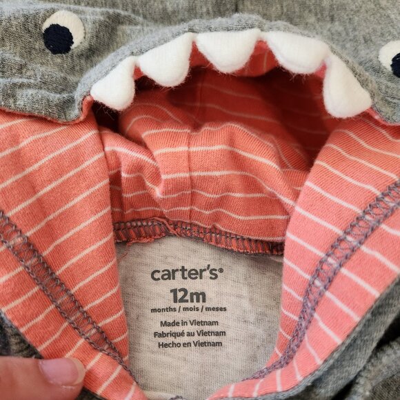 🌻5/$25🌻 Shark hood romper 🦈 - Picture 2 of 4